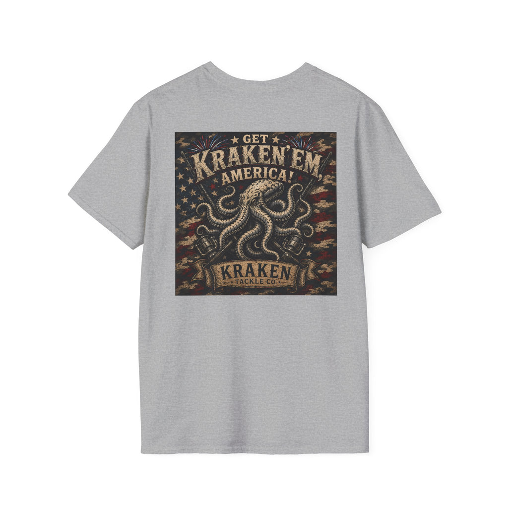 Kraken Emblem Pocket T‑Shirt — Nautical Vintage Octopus Graphic Tee