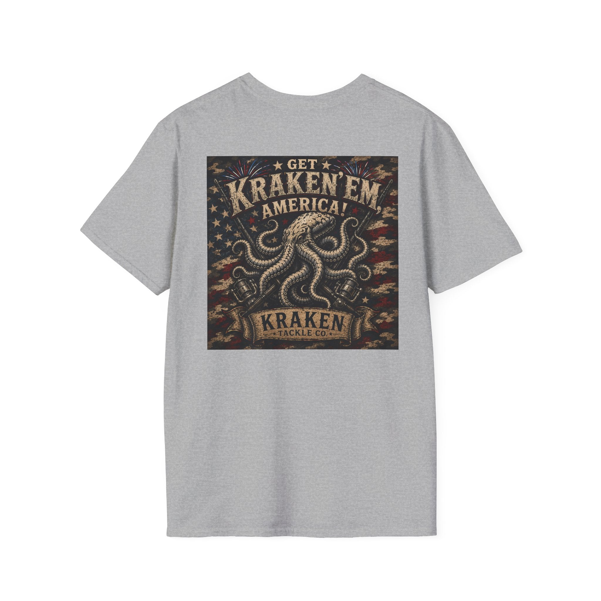 Kraken Emblem Pocket T‑Shirt — Nautical Vintage Octopus Graphic Tee