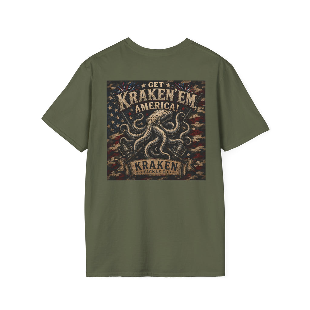 Kraken Emblem Pocket T‑Shirt — Nautical Vintage Octopus Graphic Tee