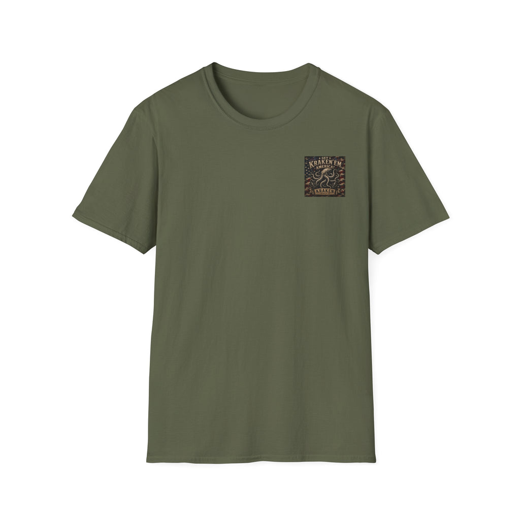 Kraken Emblem Pocket T‑Shirt — Nautical Vintage Octopus Graphic Tee
