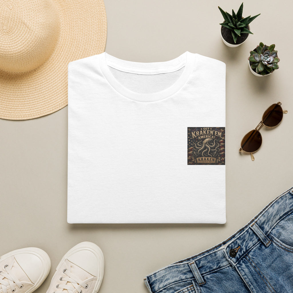 Kraken Emblem Pocket T‑Shirt — Nautical Vintage Octopus Graphic Tee
