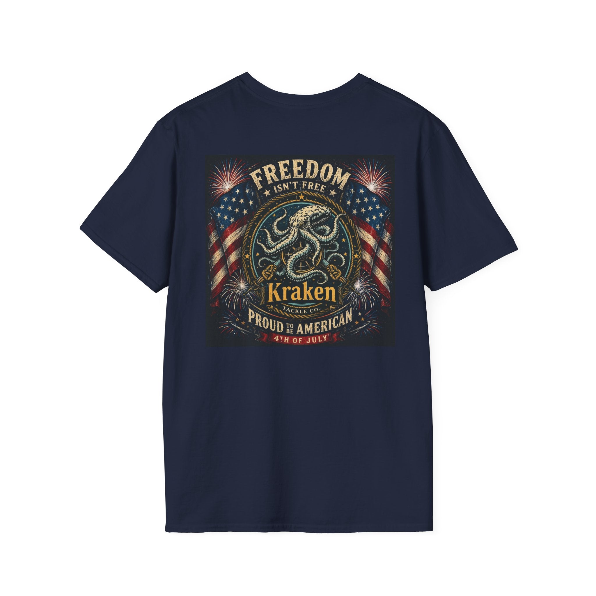 Kraken Tackle Fishing Tee — Small Chest Logo Fishing Shirt
