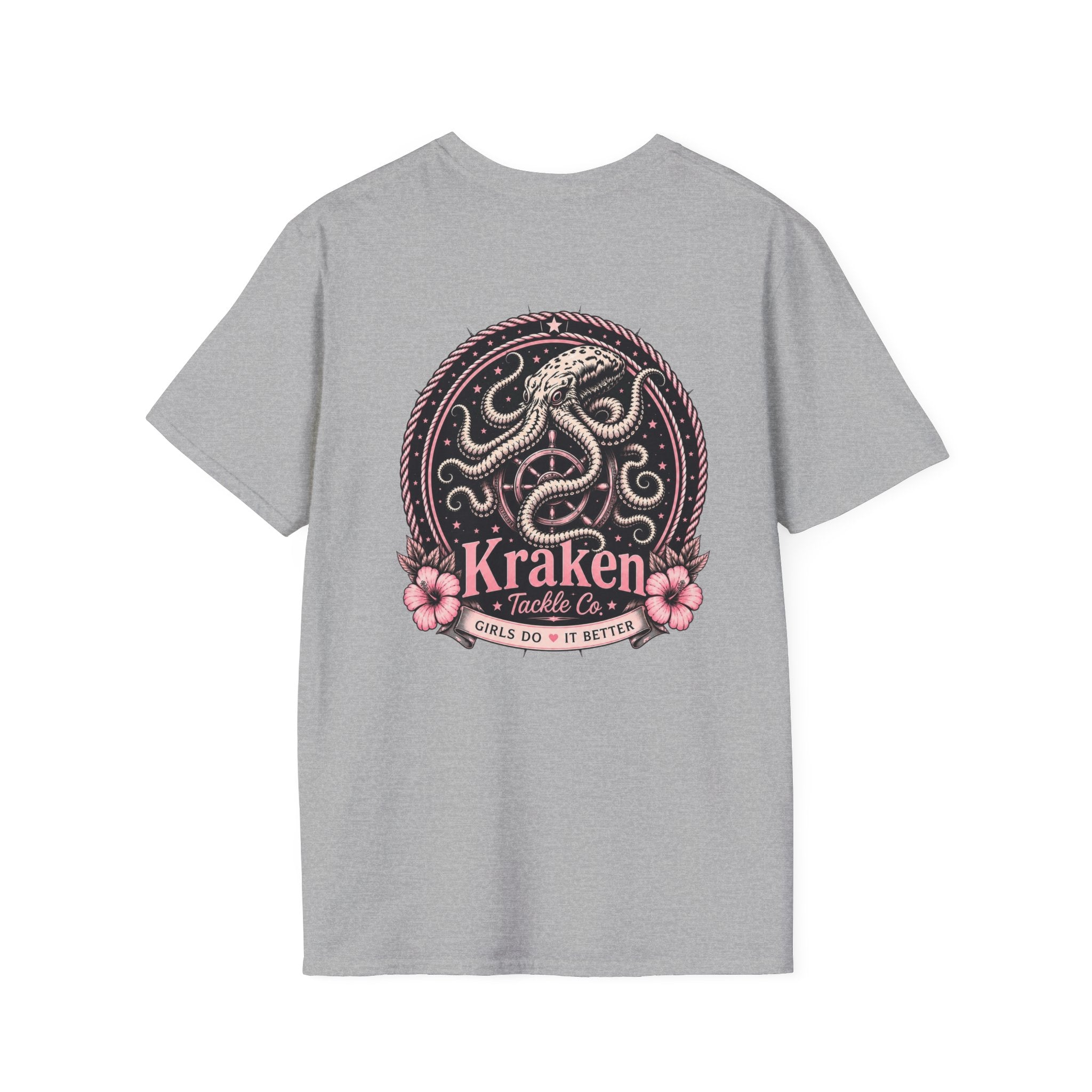 Kraken Floral Pocket T-Shirt — Nautical Octopus Graphic Tee