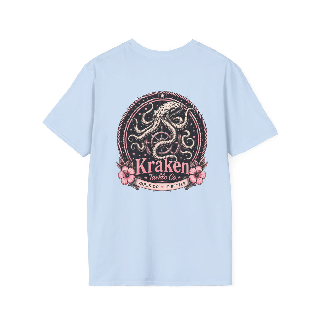 Kraken Floral Pocket T-Shirt — Nautical Octopus Graphic Tee