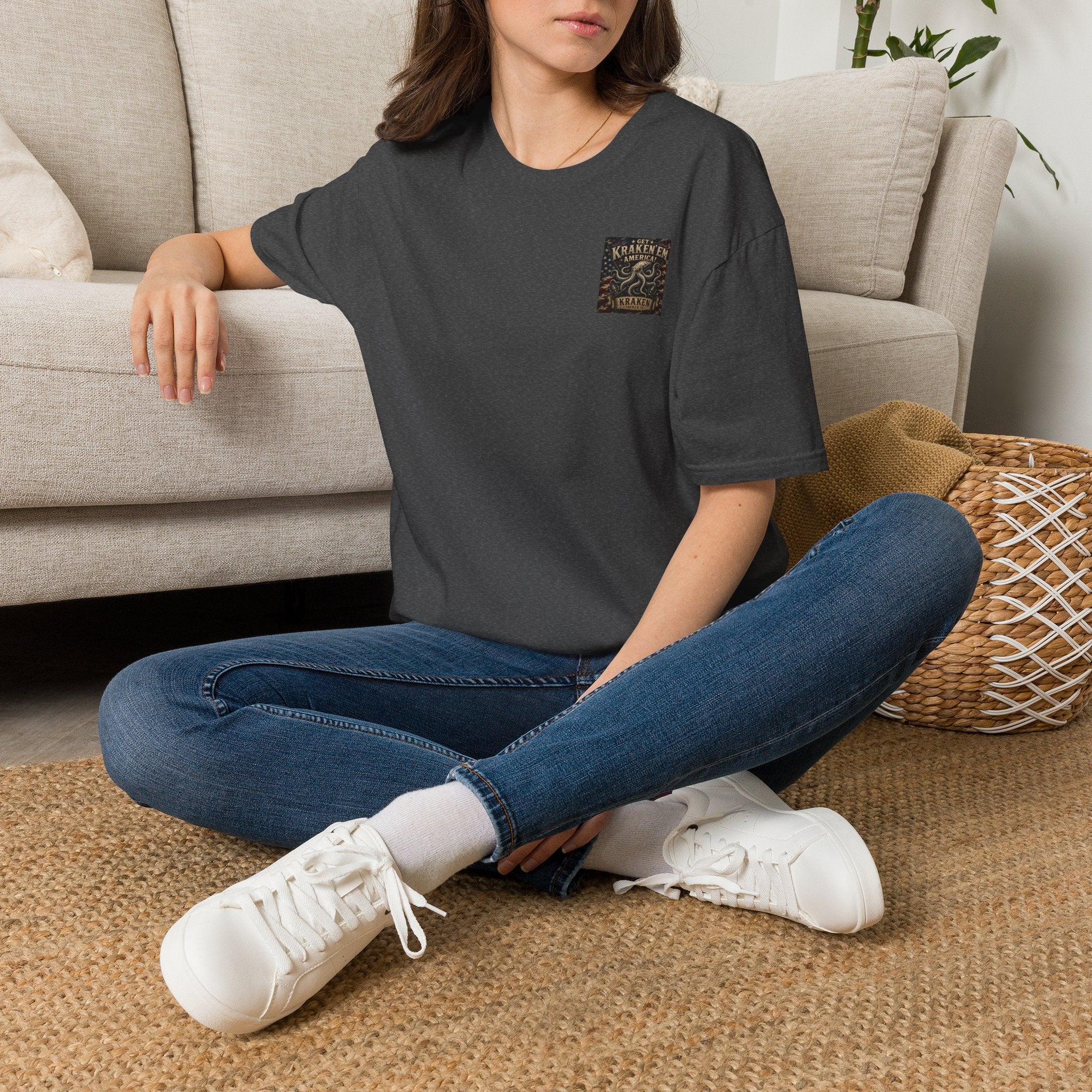 Kraken Emblem Pocket T‑Shirt — Nautical Vintage Octopus Graphic Tee