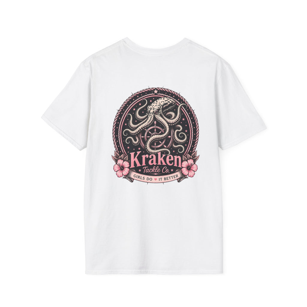 Kraken Floral Pocket T-Shirt — Nautical Octopus Graphic Tee