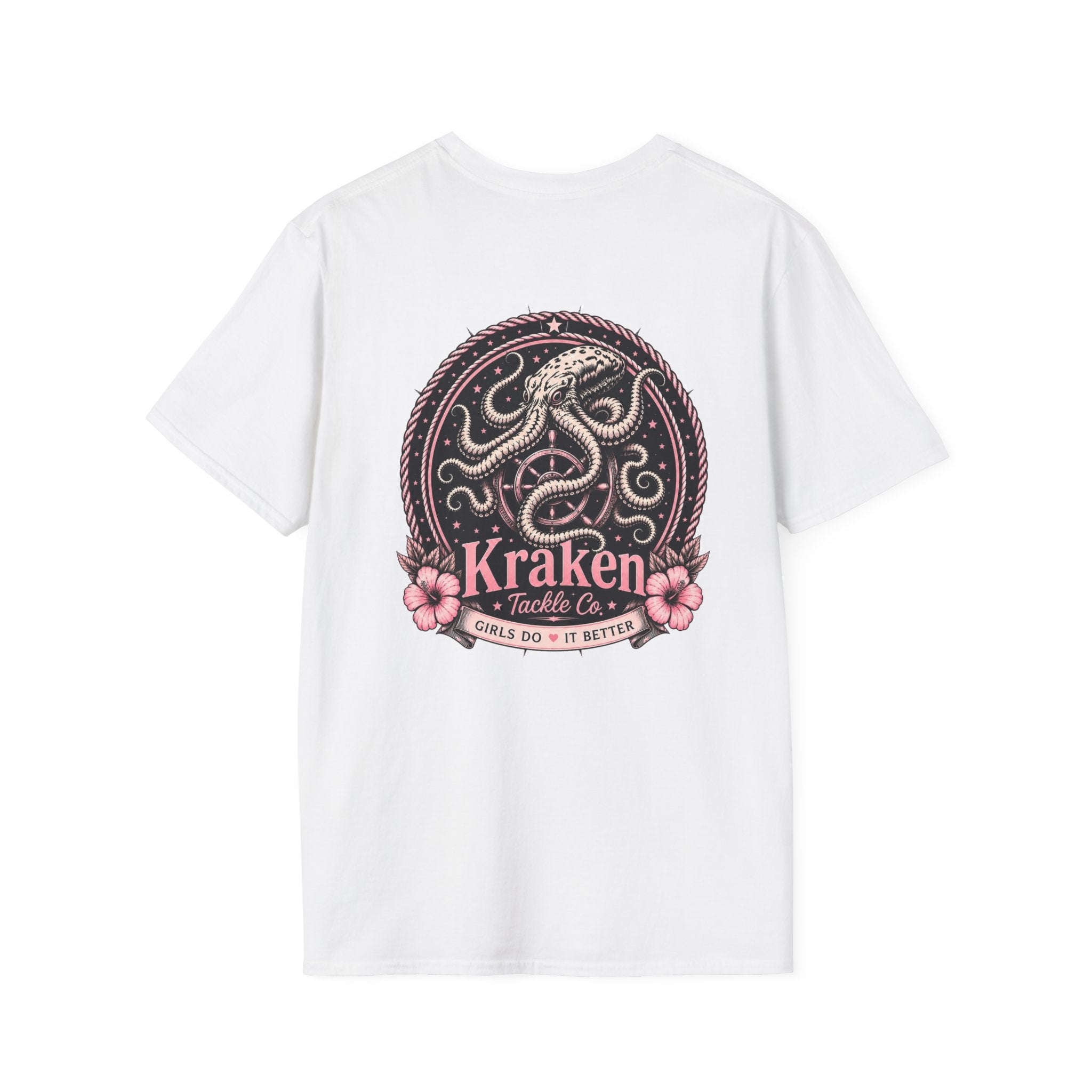 Kraken Floral Pocket T-Shirt — Nautical Octopus Graphic Tee