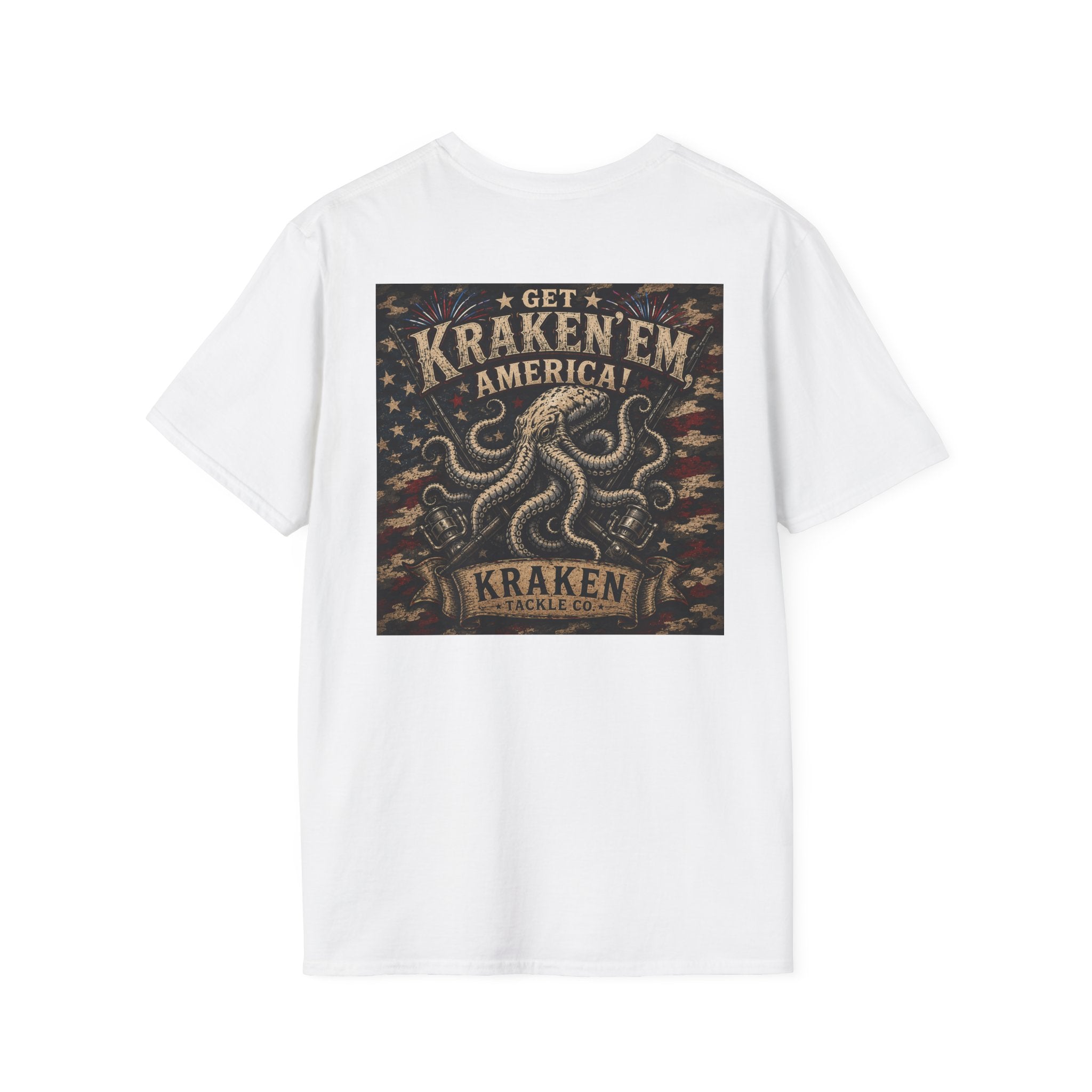 Kraken Emblem Pocket T‑Shirt — Nautical Vintage Octopus Graphic Tee