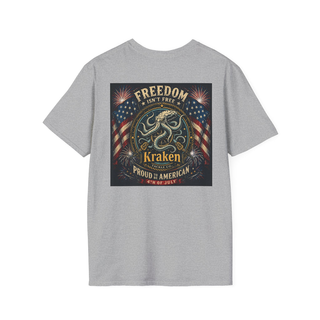 Kraken Tackle Fishing Tee — Small Chest Logo Fishing Shirt