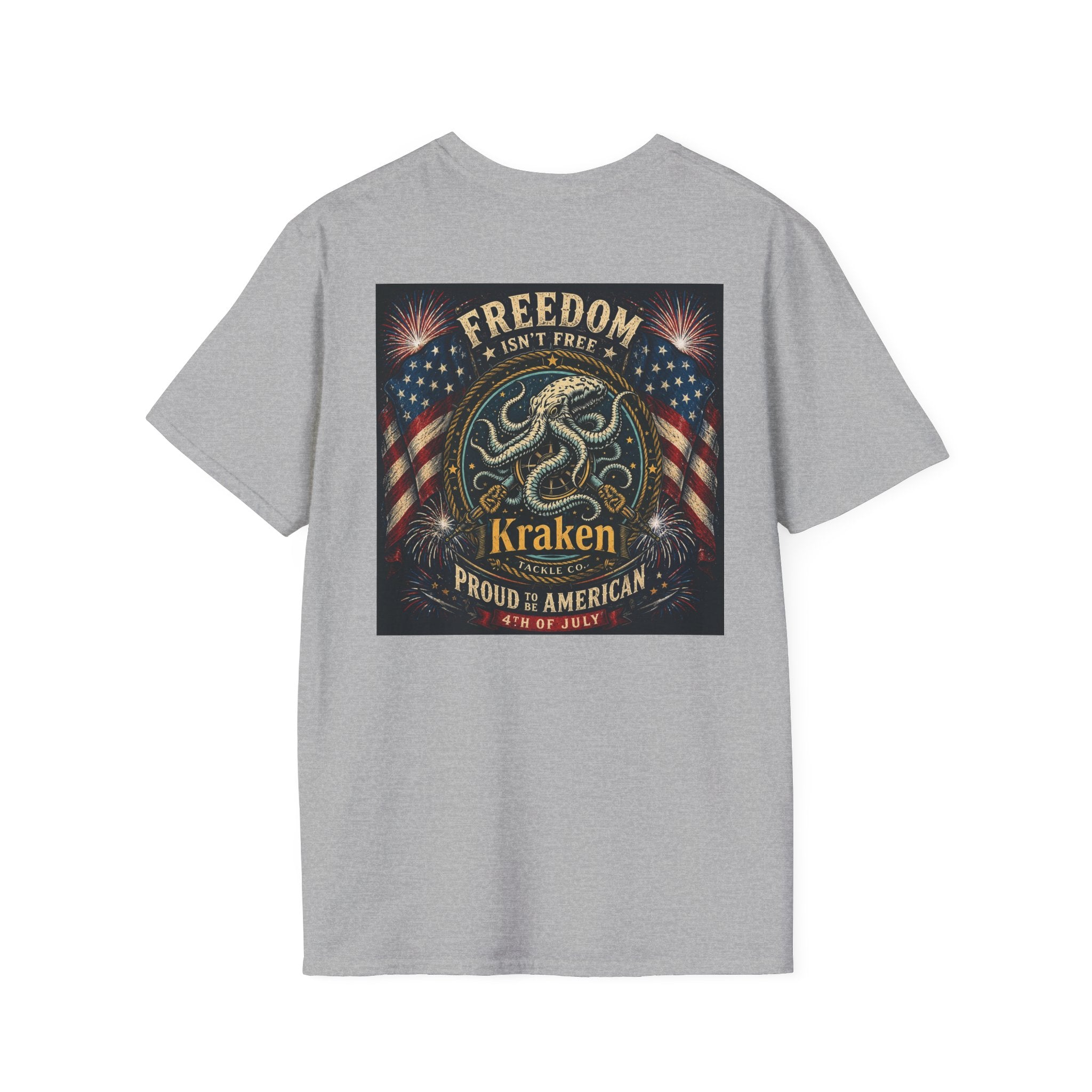 Kraken Tackle Fishing Tee — Small Chest Logo Fishing Shirt