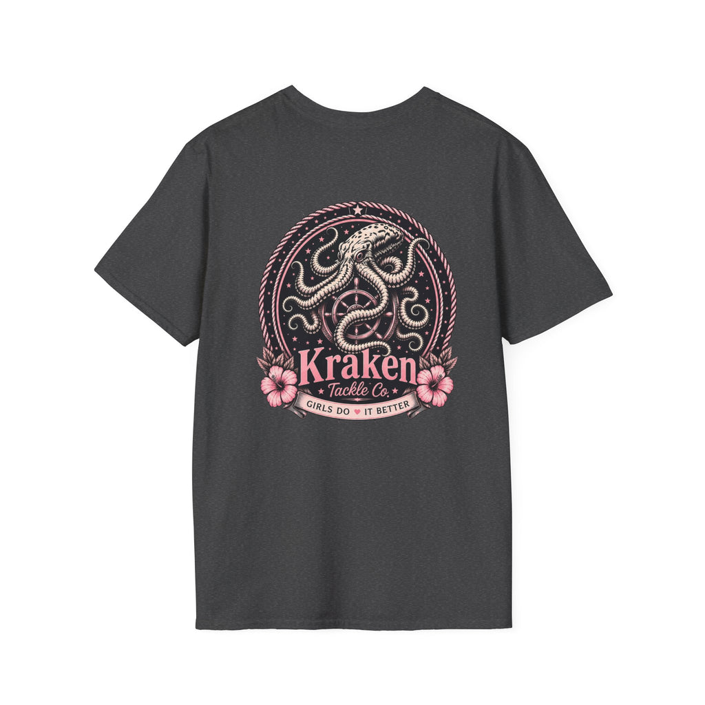 Kraken Floral Pocket T-Shirt — Nautical Octopus Graphic Tee