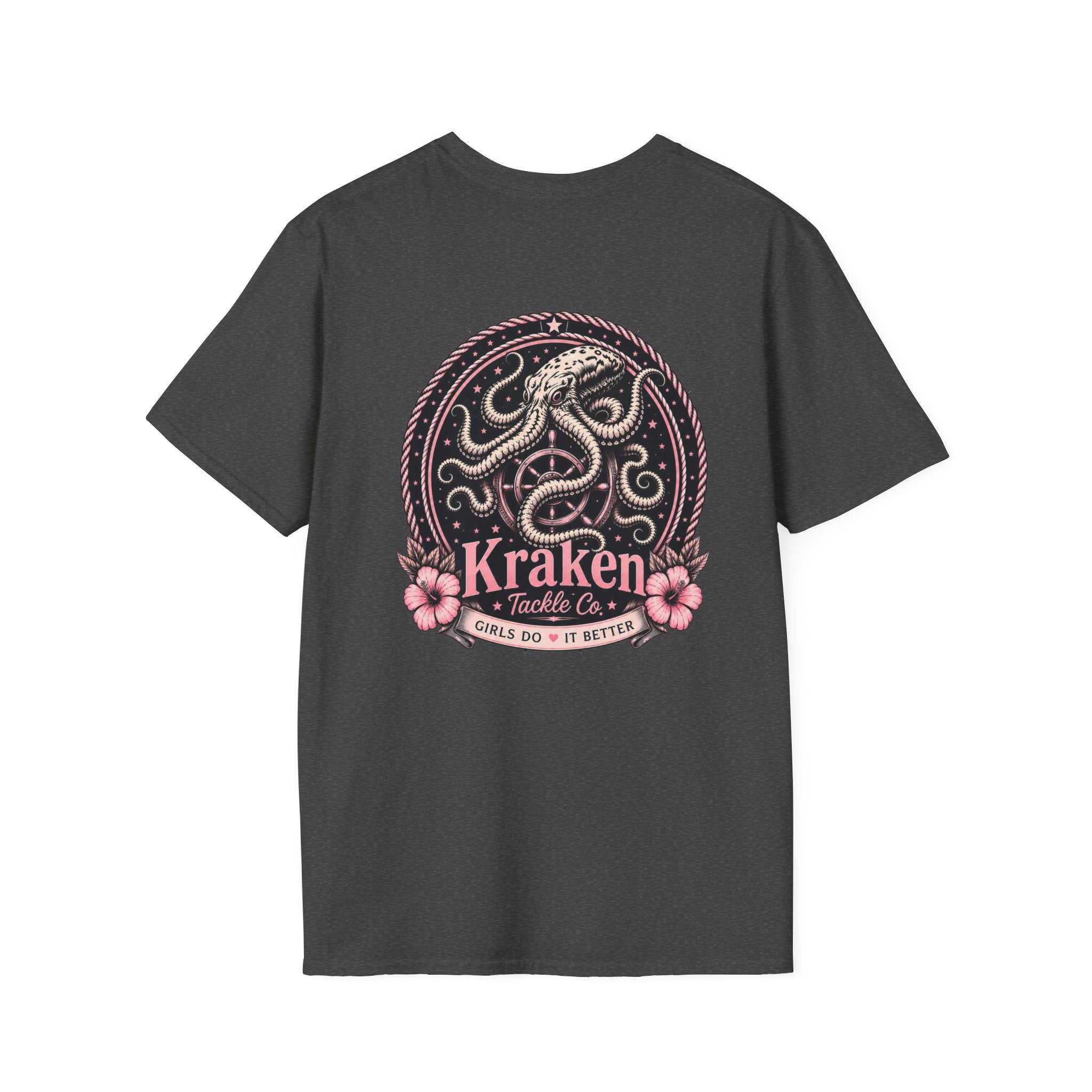 Kraken Floral Pocket T-Shirt — Nautical Octopus Graphic Tee