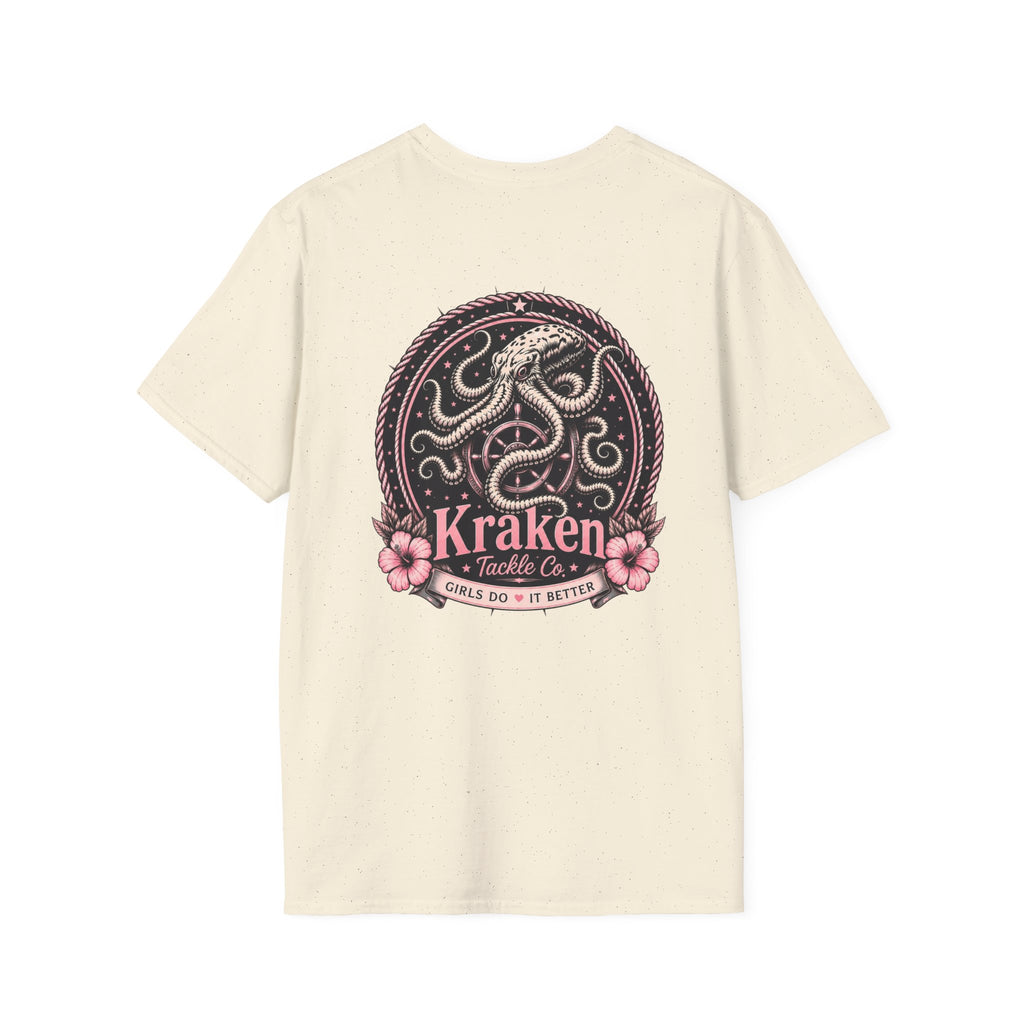 Kraken Floral Pocket T-Shirt — Nautical Octopus Graphic Tee