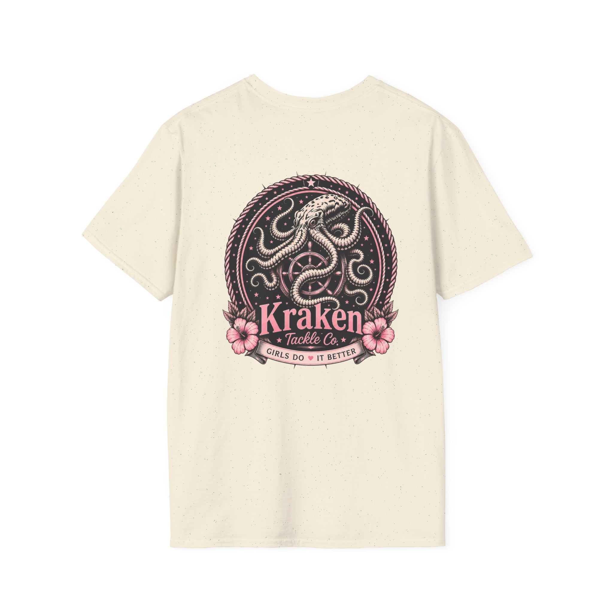 Kraken Floral Pocket T-Shirt — Nautical Octopus Graphic Tee