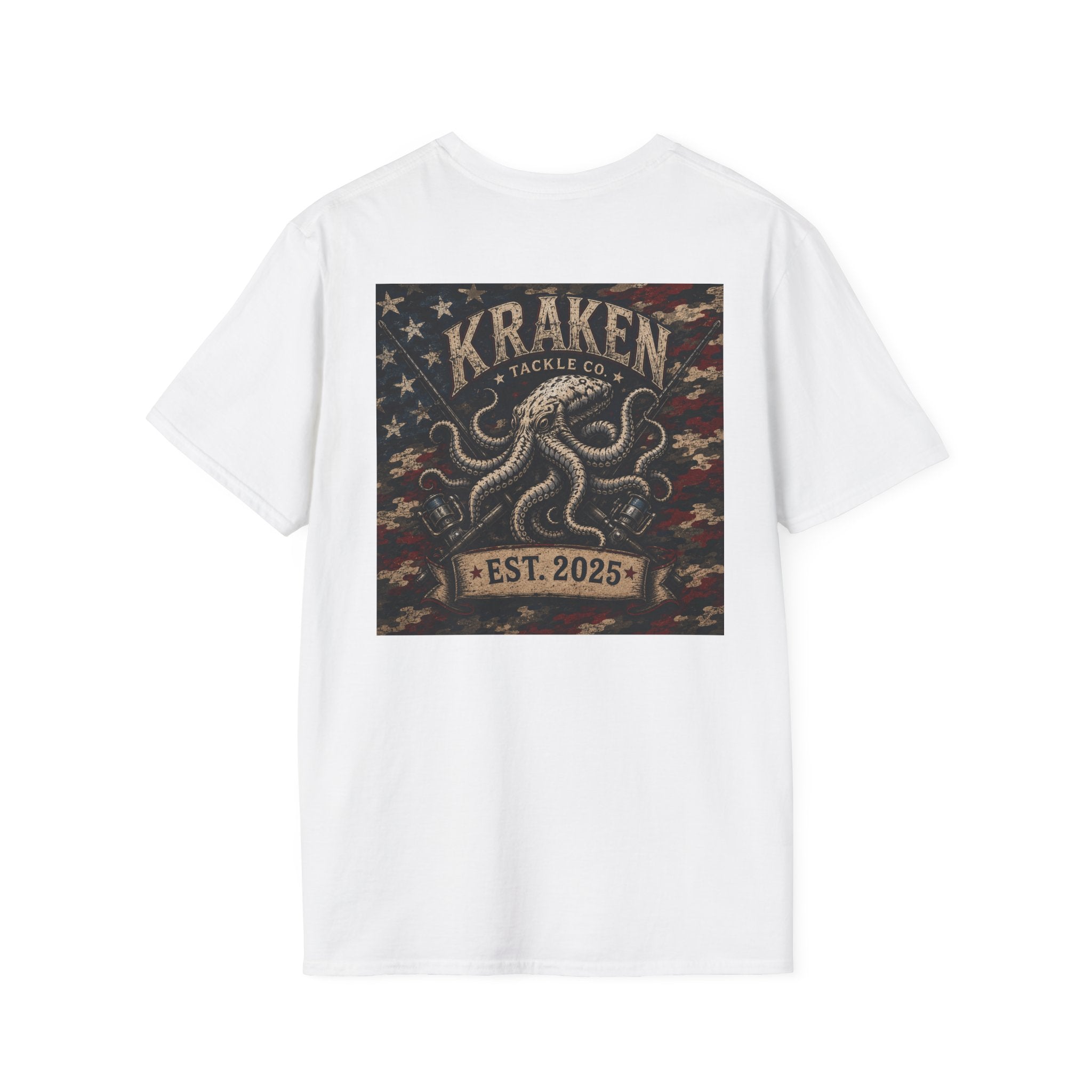 Kraken Octopus Pocket T-Shirt — Vintage Nautical Sea Monster Tee