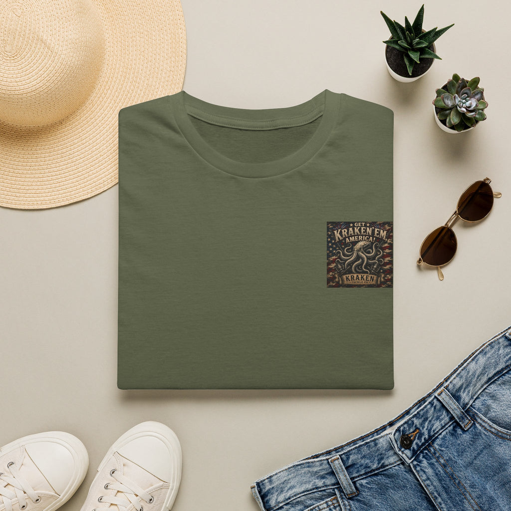 Kraken Emblem Pocket T‑Shirt — Nautical Vintage Octopus Graphic Tee