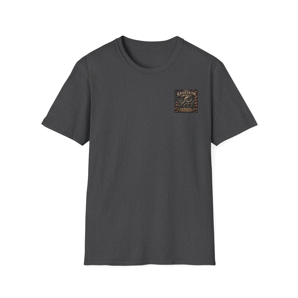 Kraken Emblem Pocket T‑Shirt — Nautical Vintage Octopus Graphic Tee