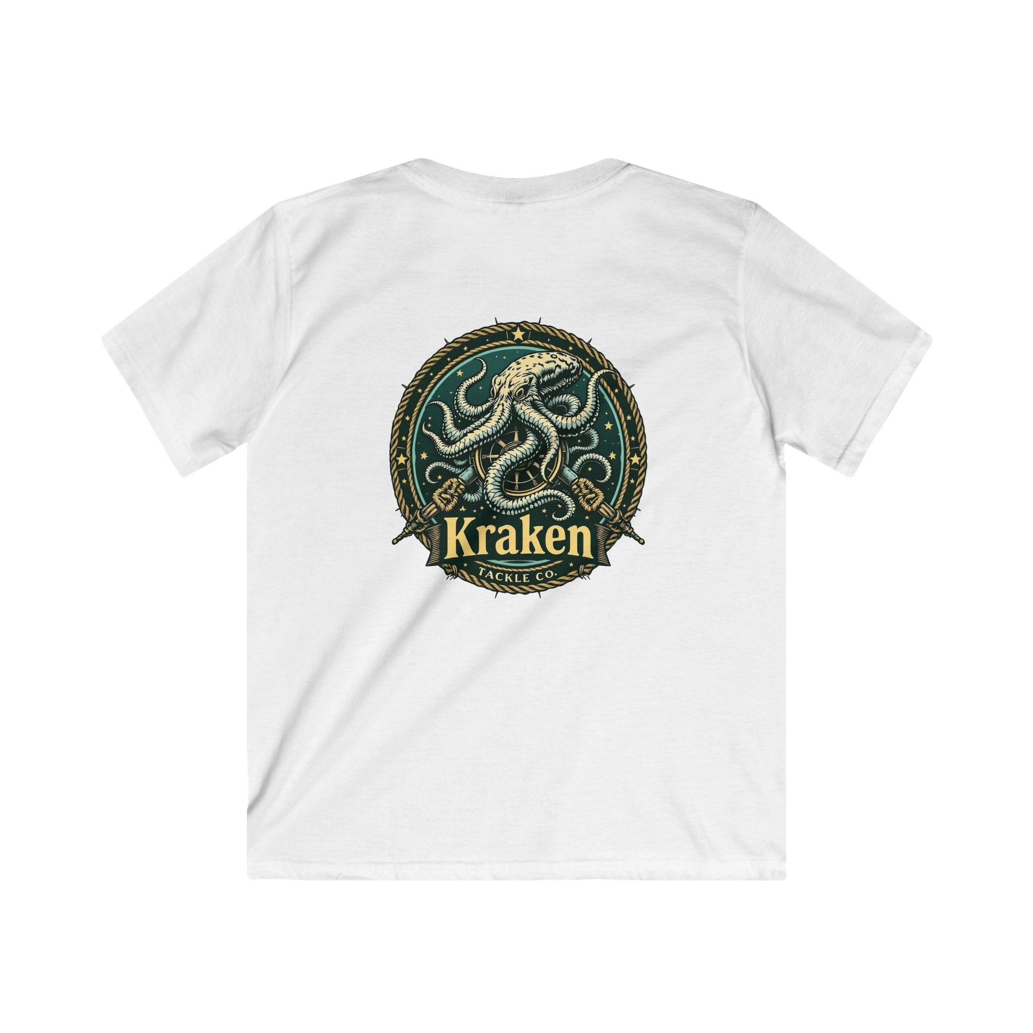 Kids Kraken T-Shirt — Vintage Sea Monster Graphic Tee for Boys & Girls