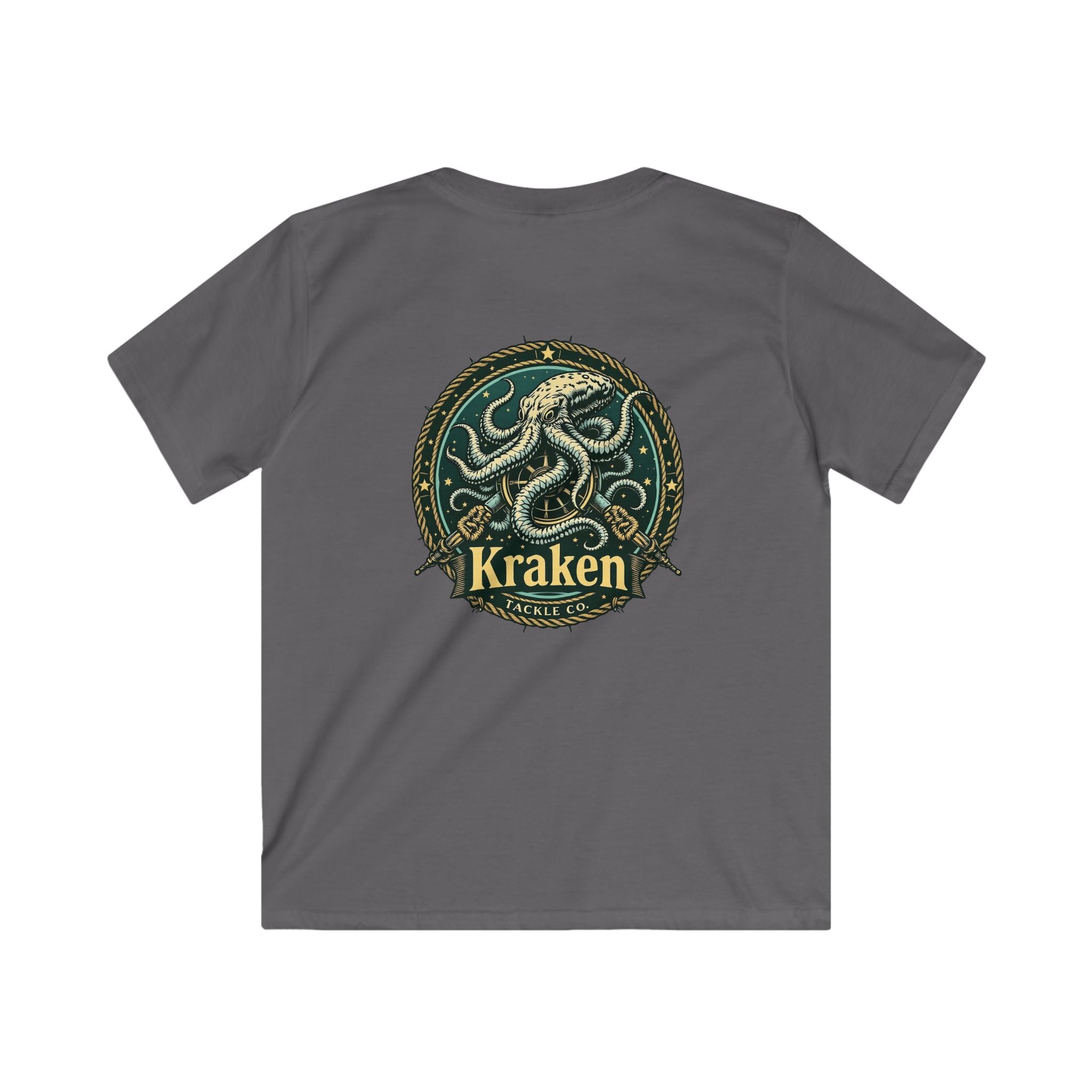 Kids Kraken T-Shirt — Vintage Sea Monster Graphic Tee for Boys & Girls