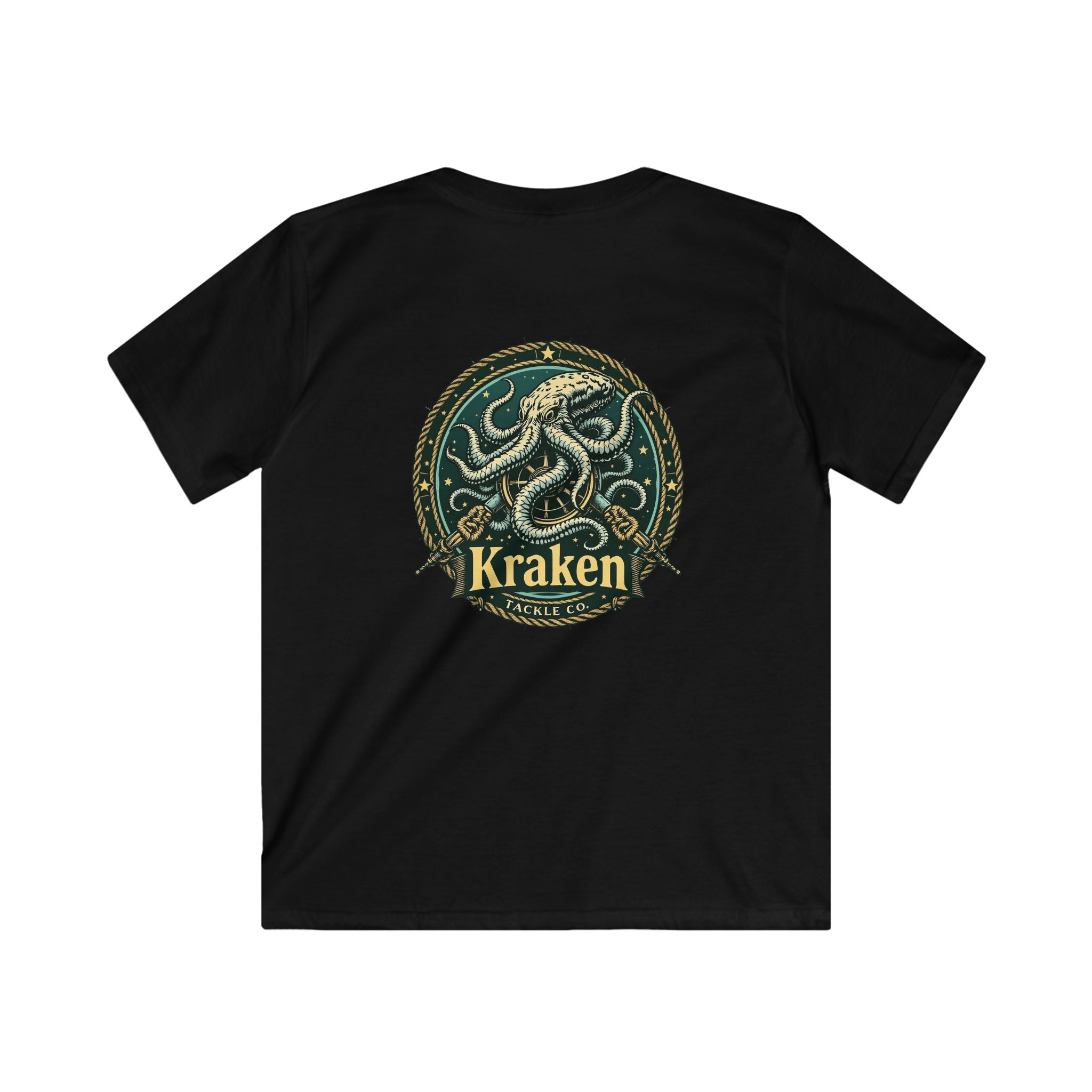 Kids Kraken T-Shirt — Vintage Sea Monster Graphic Tee for Boys & Girls