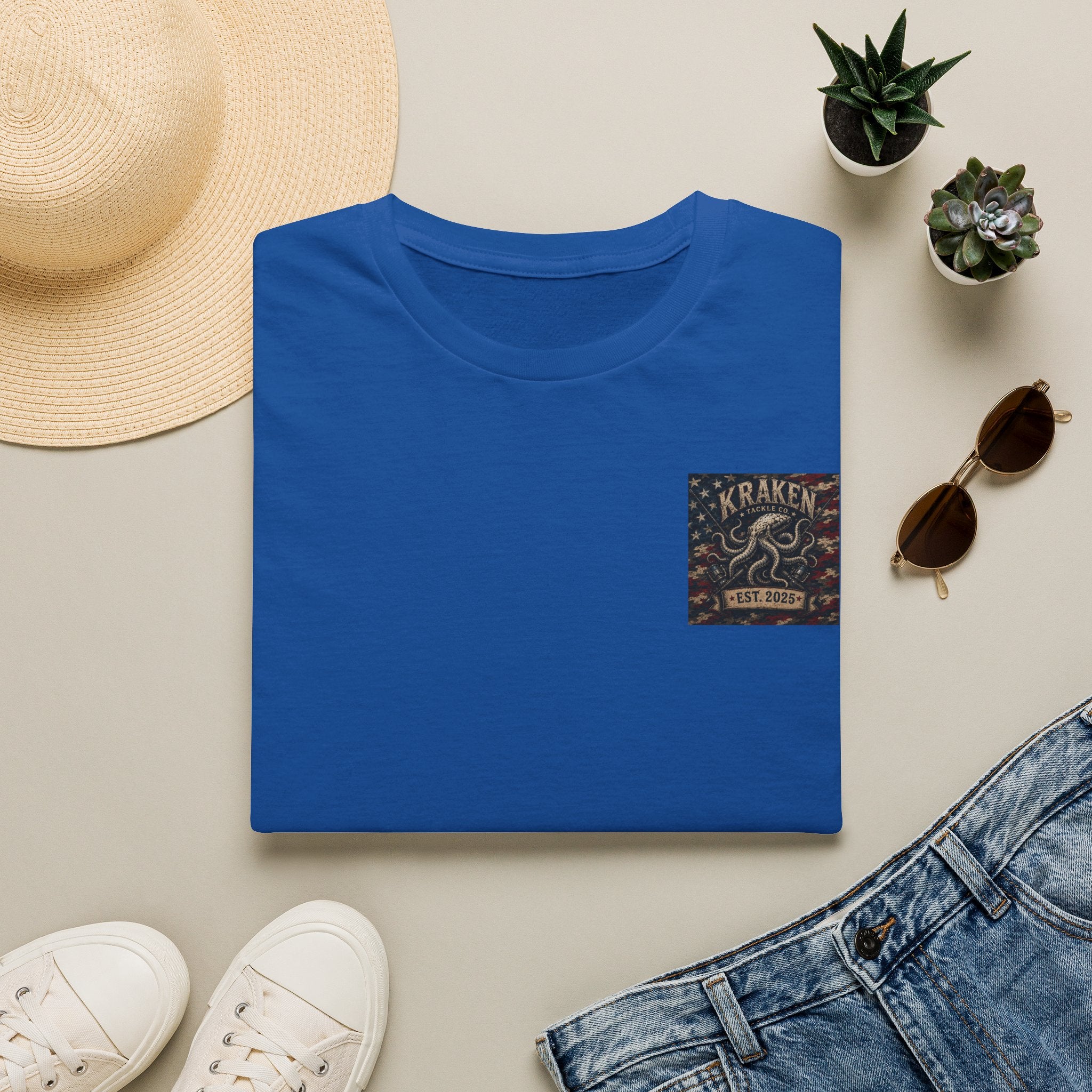 Kraken Octopus Pocket T-Shirt — Vintage Nautical Sea Monster Tee