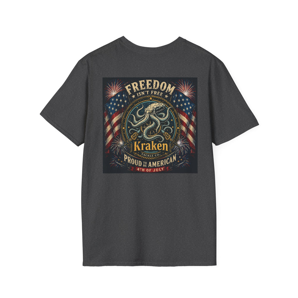 Kraken Tackle Fishing Tee — Small Chest Logo Fishing Shirt
