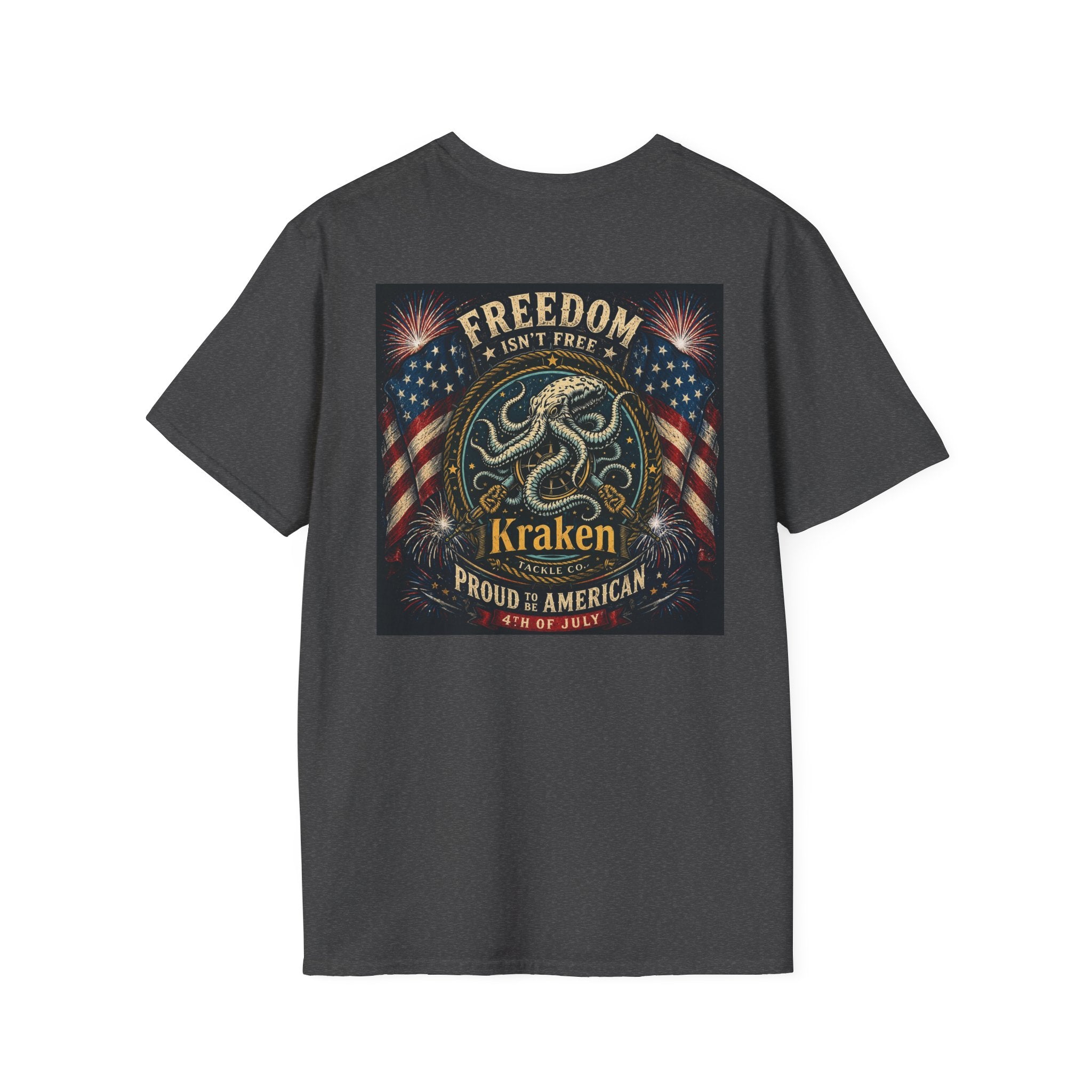 Kraken Tackle Fishing Tee — Small Chest Logo Fishing Shirt