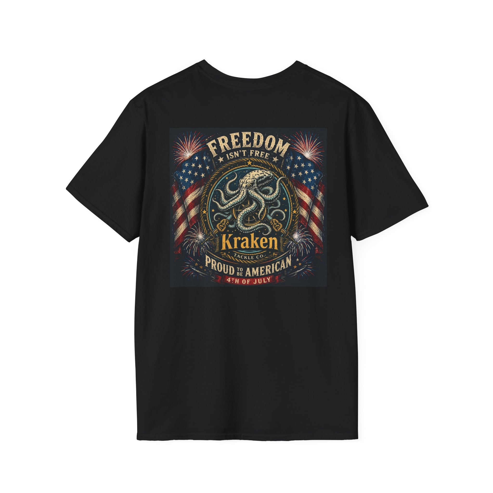 Kraken Tackle Fishing Tee — Small Chest Logo Fishing Shirt